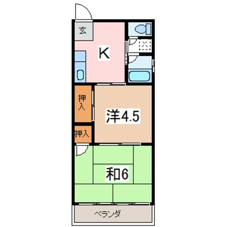 北松本駅 バス15分  西コース　合同庁舎下車：停歩3分 2階の物件間取画像